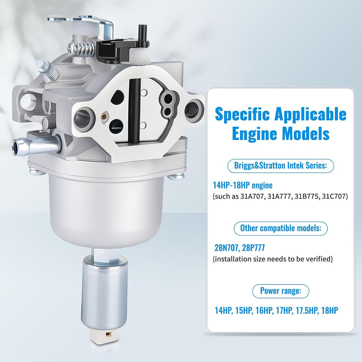 799727 Carburetor Compatible with Briggs & Stratton 14-18 HP Intek Engines