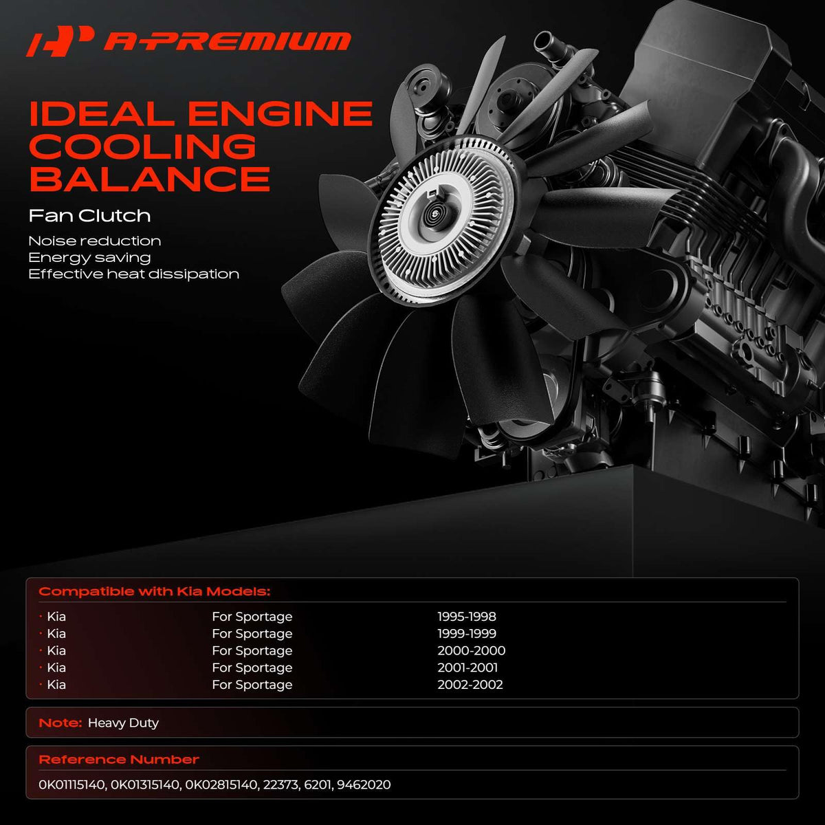 A-Premium Engine Cooling Fan Clutch Compatible with Kia