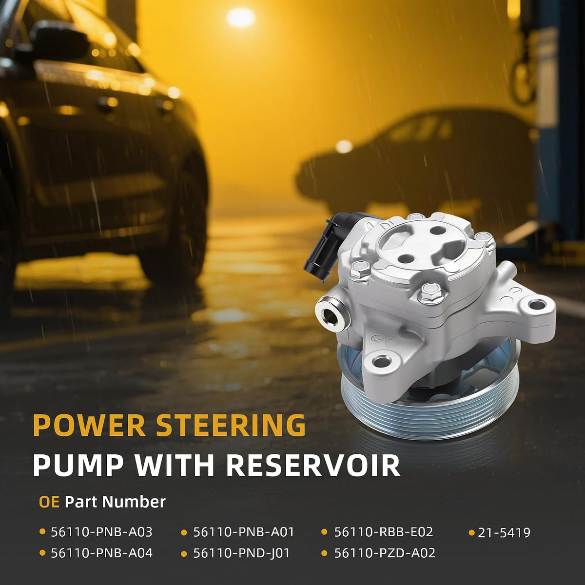 Power Steering Pump w/Pulley, for Acura RSX 2002-2006/TSX 2006-2008