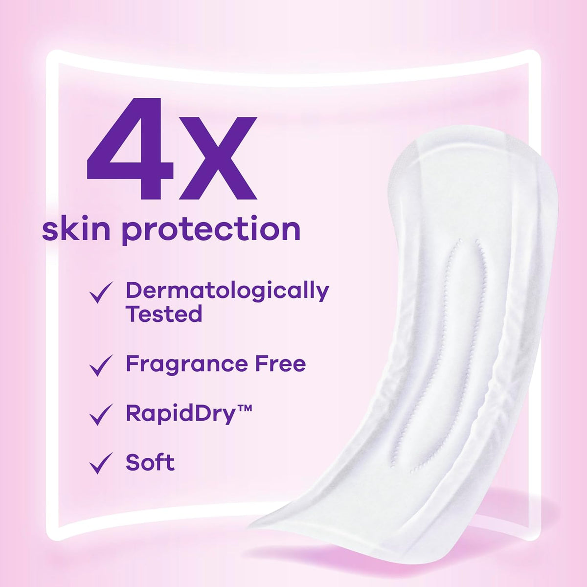 Incontinence Pads for Women with Bladder Leaks, Sensitive Skin Pads Moderate Absorbency, Regular Length, 57 Count