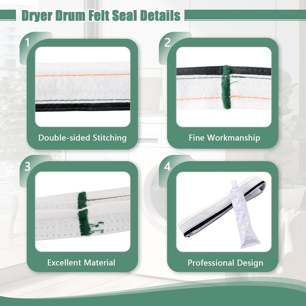 W10612022 Dryer Rear Drum Felt Seal Replacement for Whirlpool Dryer Felt