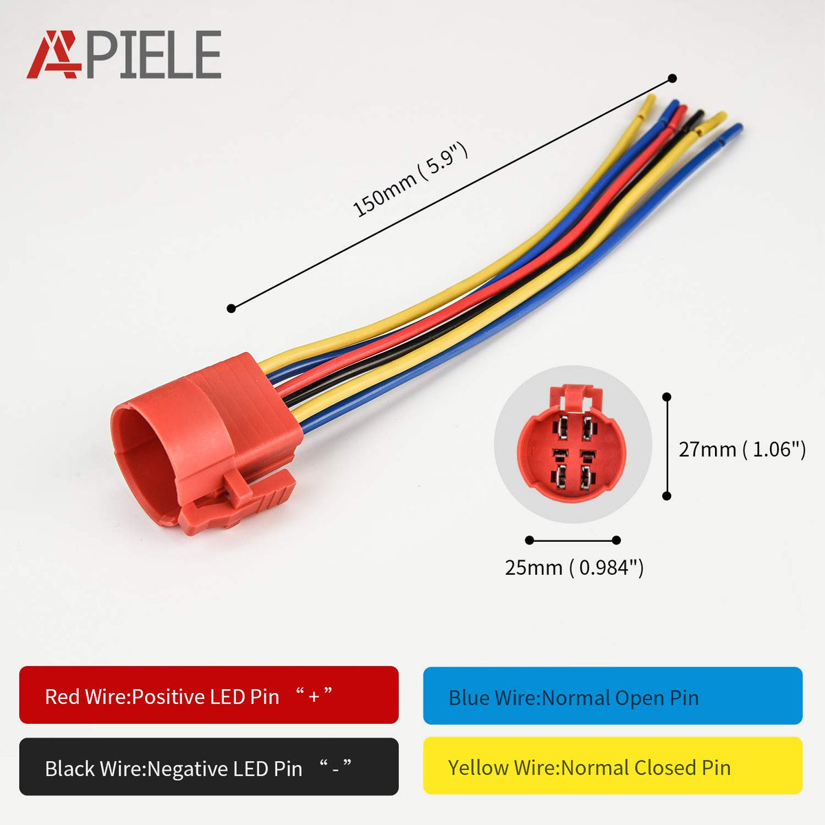APIELE 10 Amp 22mm Momentary Push Button Switch 12V Angel Eye LED Waterproof Round Self Reset 7/8'' 1NO 1NC (Black Aluminum, Blue)