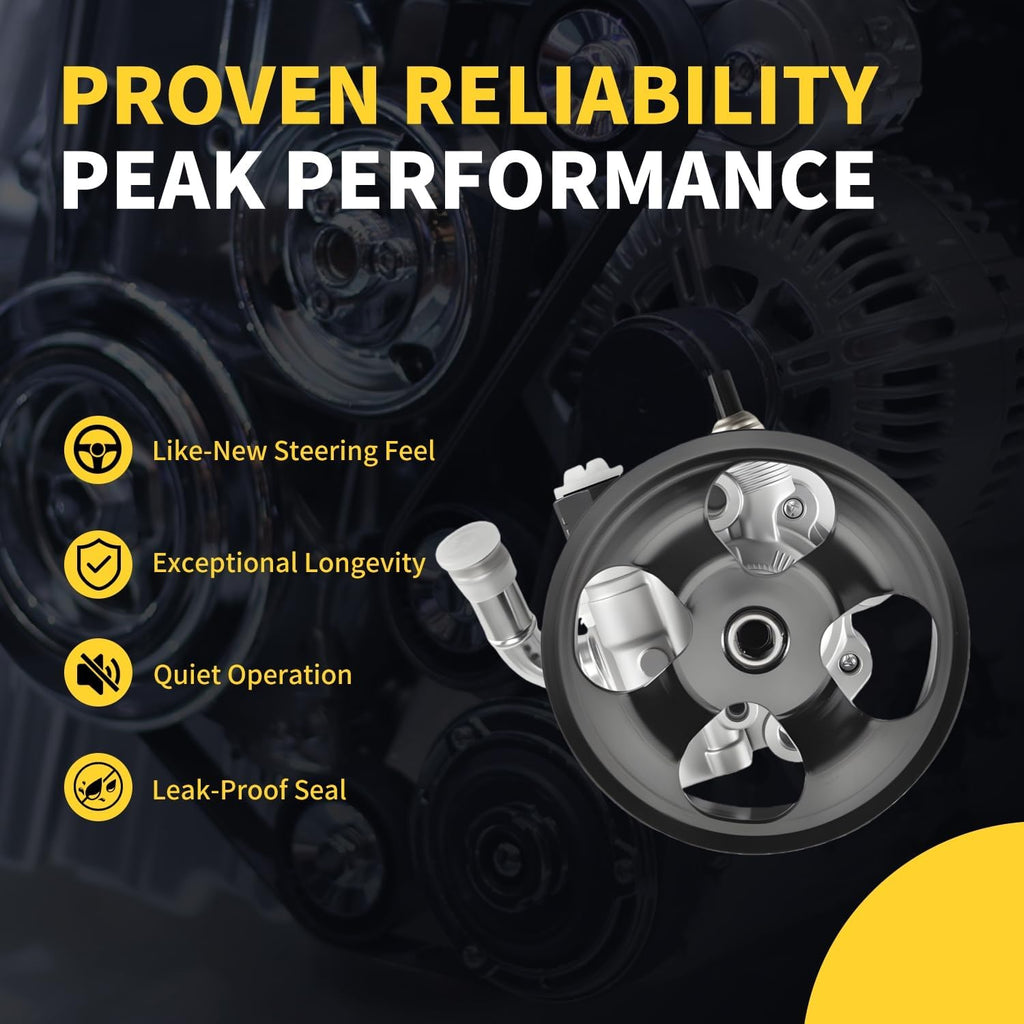 New Power Steering Pump Compatible with Toyota Camry 2002-2009 l4 2.4L Sedan, Solara 2002 2003 2004 2005 2006 2007 2008 l4 2.4L Coupe/Convertible Replace # 21-5245, 96-5245