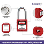 Electrical Lockout Tagout Kit, 3 Keyed Different Safety Padlocks