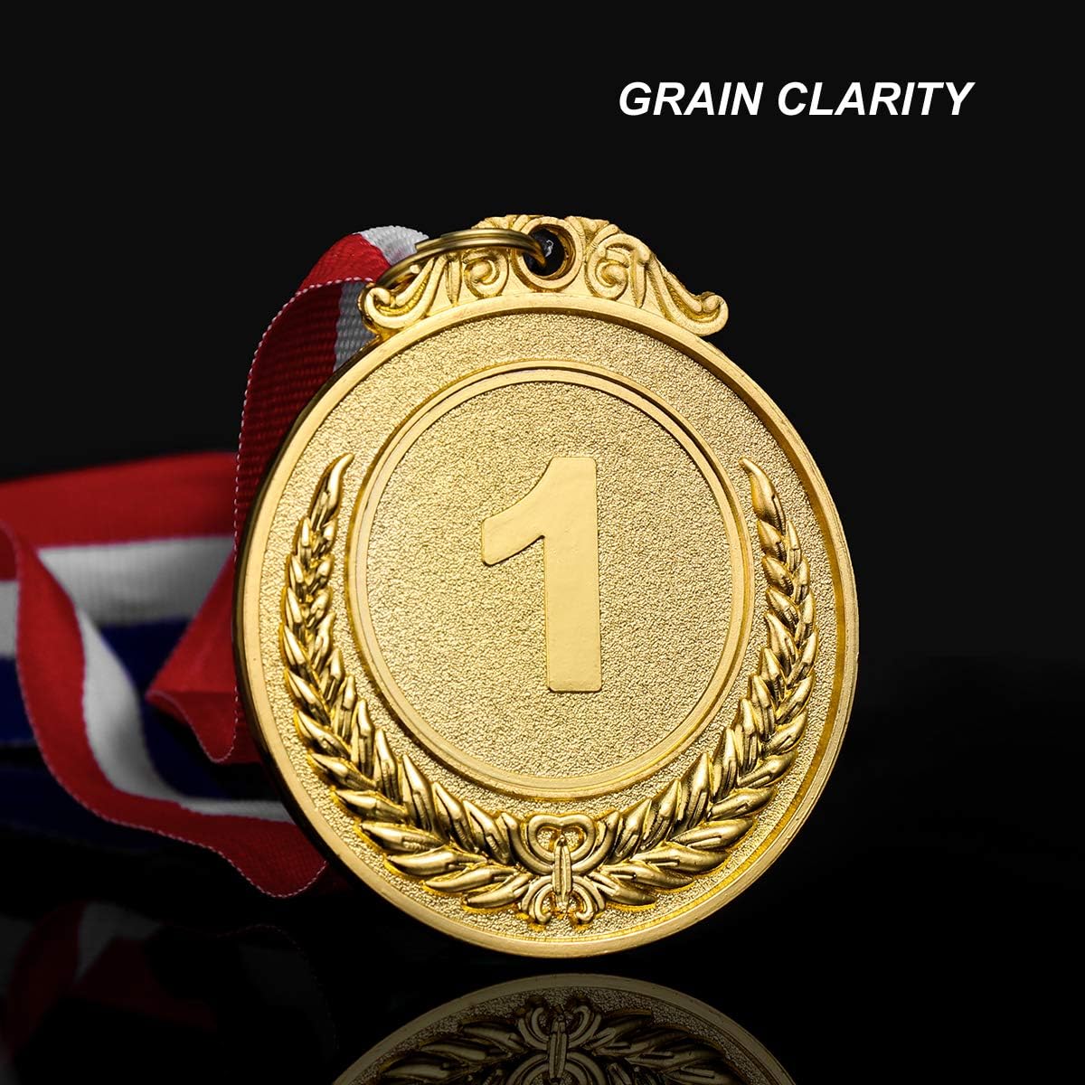Metal Winner Gold Silver Bronze Award Medals with Neck Ribbon, Style,1st 2nd 3rd Place,3 Pcs