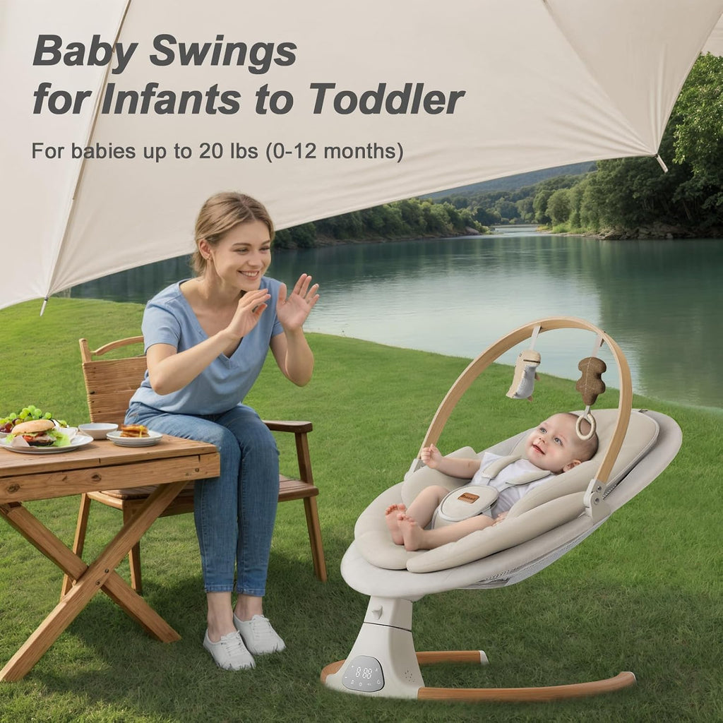 Baby Swings for Infants, Bluetooth Infant Swing with Music Speaker | Baby Swing with 5 Speeds, Remote Control, IMD