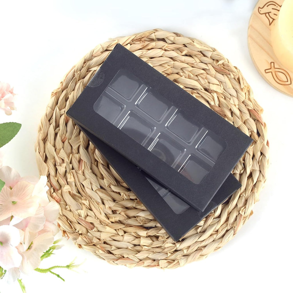 50 Pcs Gift Boxes for Wax Melts Plastic Mold With Box Wax Melt Boxes Crystal Clear Wax Melt Molds Wax Melts