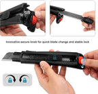 25mm Extra Heavy Duty Utility Knife with Double Lock Mechanism, Auto-Lock and Ratchet- Lock for Double Safety, SK2