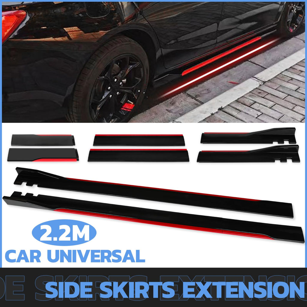 2PCS Universal Car Side Skirts, 86.6" Side Skirts Splitter Lip
