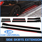 2PCS Universal Car Side Skirts, 86.6" Side Skirts Splitter Lip