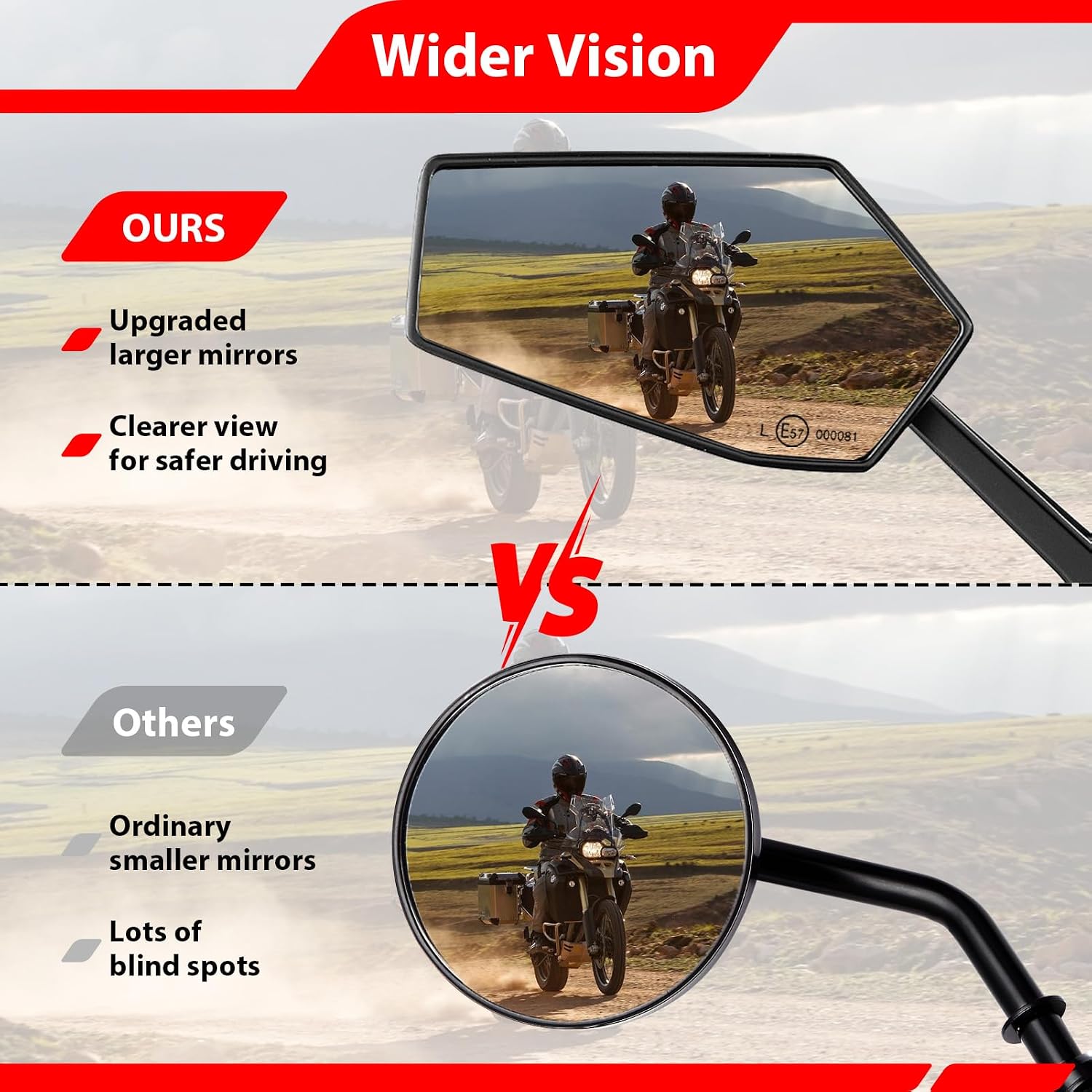 Motorcycle Mirrors with a Phone Holder Fit for Most Motorcycle | RearView Mirror with Phone Mounts Fit for ADV Fits