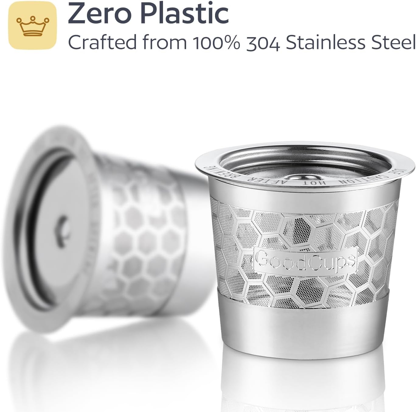 2-Pack 304 Stainless Steel Reusable K-Cup Pods Coffee Filters for Keurig K-Express, K-Elite, K-Duo, K-Mini, Mini