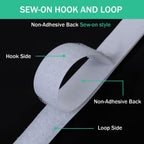 3/4 Inch Sew on Hook and Loop Strips, White, 5 Yards