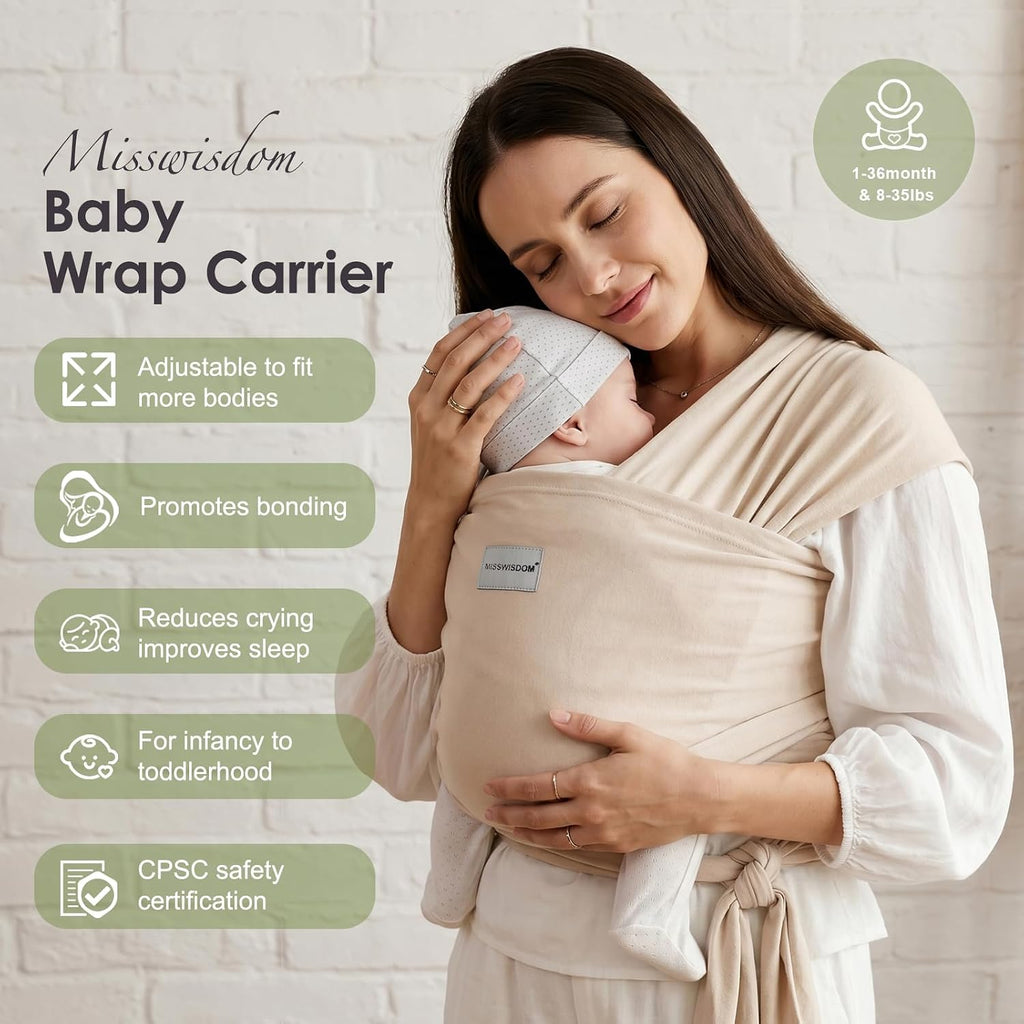 Baby Wraps Carrier, Baby Carrier Wrap Newborn Sling 7-35lbs, Baby Wearing Wrap Newborn Wrap Carrier, Baby Sling