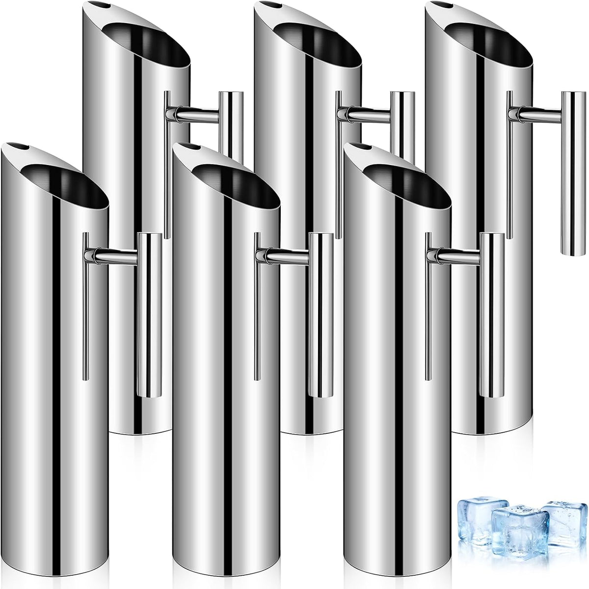 6 Pack 70oz/2l Stainless Steel Water Pitcher Modern Metal Pitcher