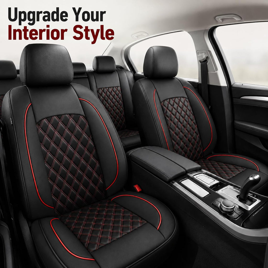 Car Seat Covers Full Set, Breathable and Waterproof Napa Leather Car Seat Cover, Interior Universal Fit for Cars