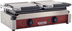 Commercial Panini Sandwich Grill Grooved Top w/Smooth Bottom Plate