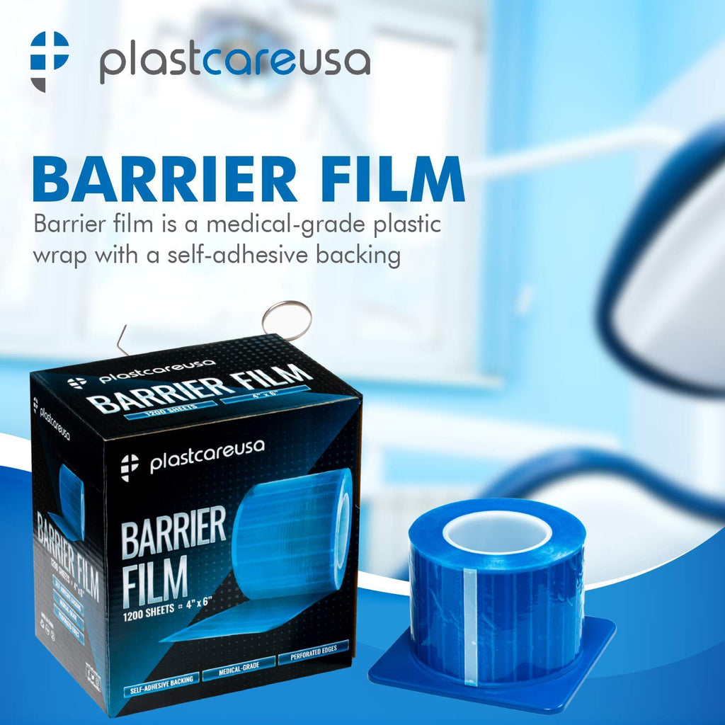 Blue Barrier Film Roll 4"x6" - 6.5nm Thickness Medical Grade Surface Protective Dental Barrier Film for Dental