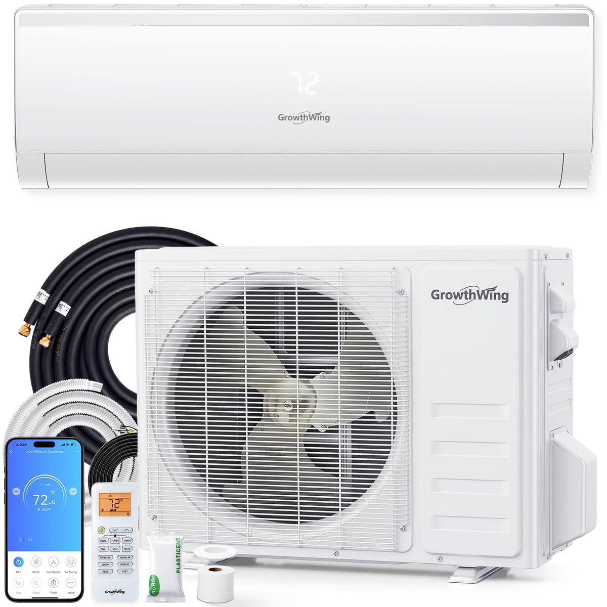 12000 BTU Mini Split Air Conditioner & Heater,20 SEER2,115V,WIFI