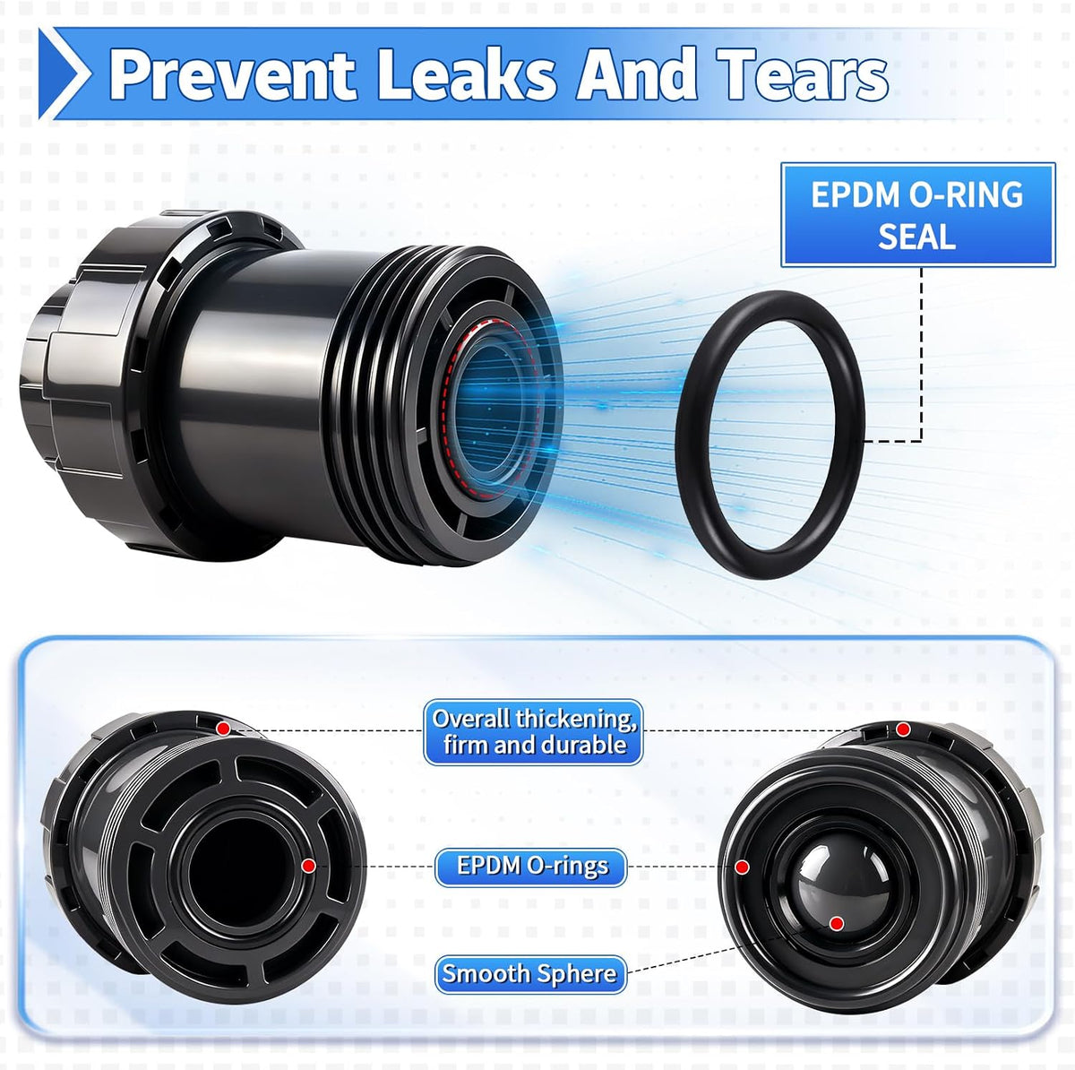 PVC True Union Check Valve, 1'' Slip Swing Full Port Utility Valve for Backflow Prevention