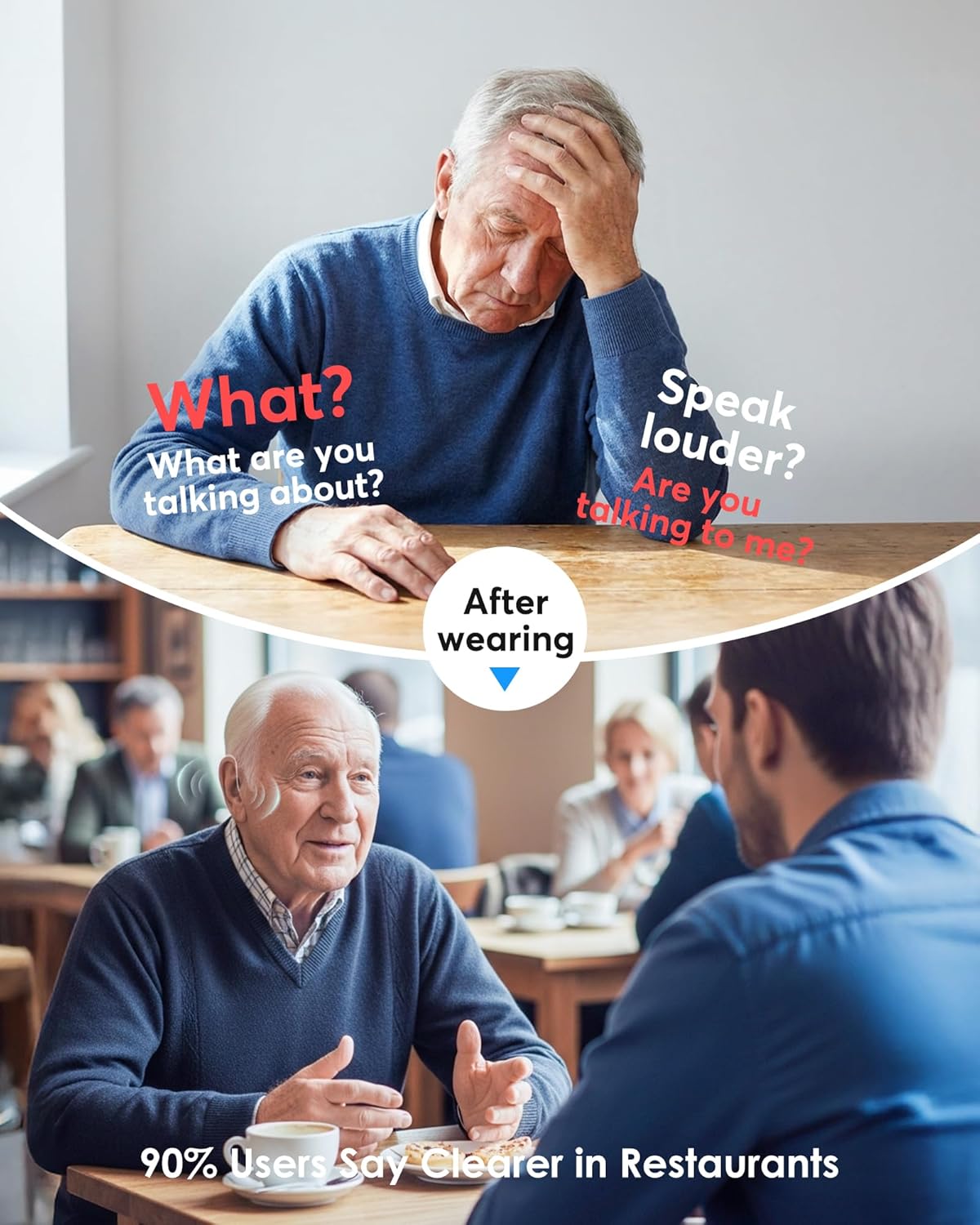 OTC Hearing Aids for Seniors, Rechargeable with Noise Reduction