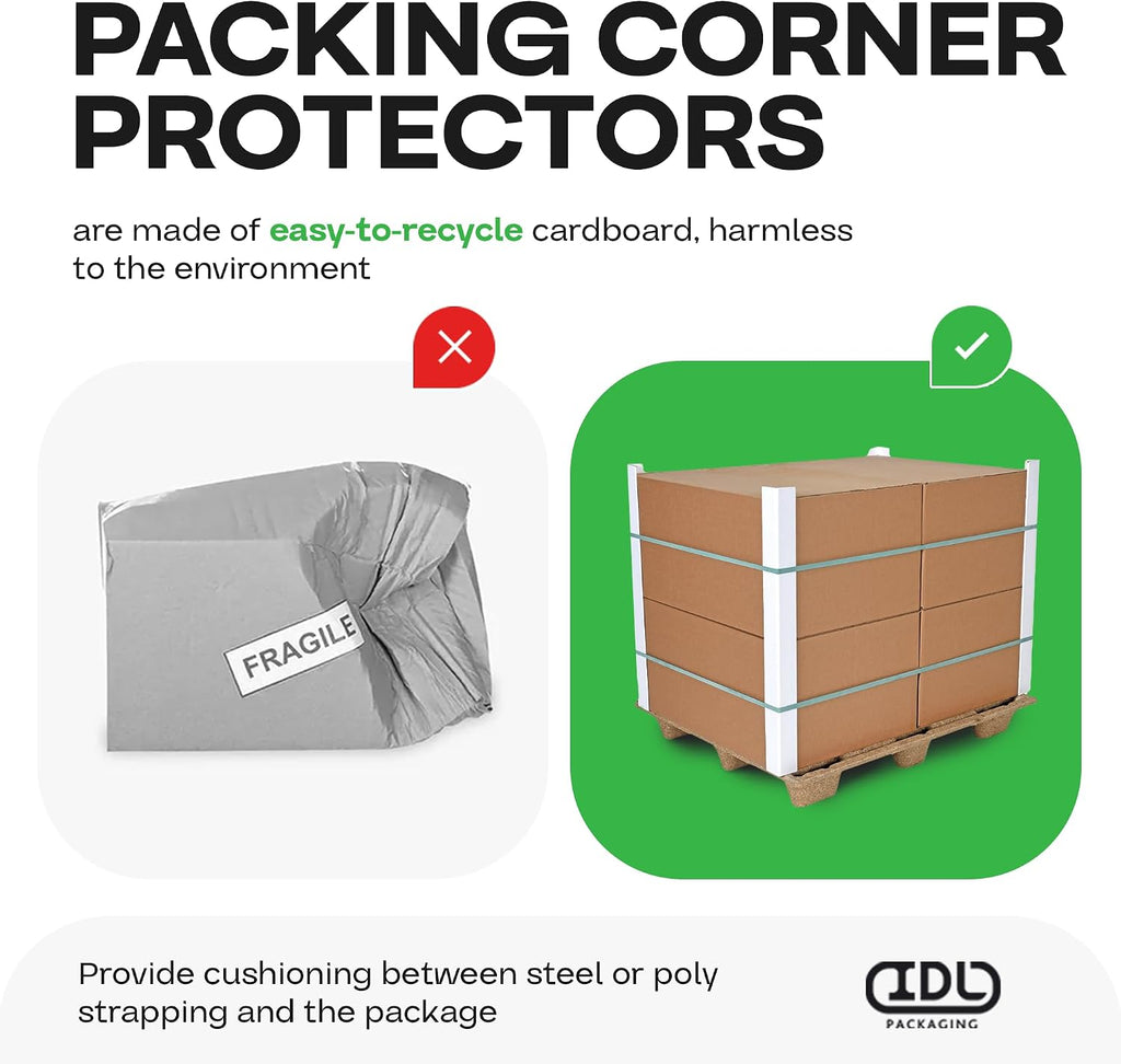 Cardboard Edge Protectors 2 x 2 x 3" (50-Pack), 0.120" Thick