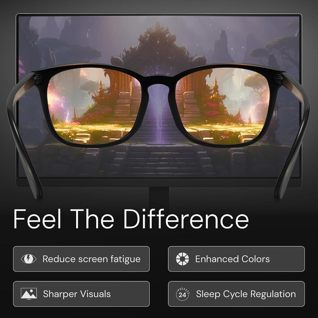 High Tech Blue Light Blocking Gaming Glasses - Red Lenses | Computer Glasses, Advanced Blue Light Blocking, Screen