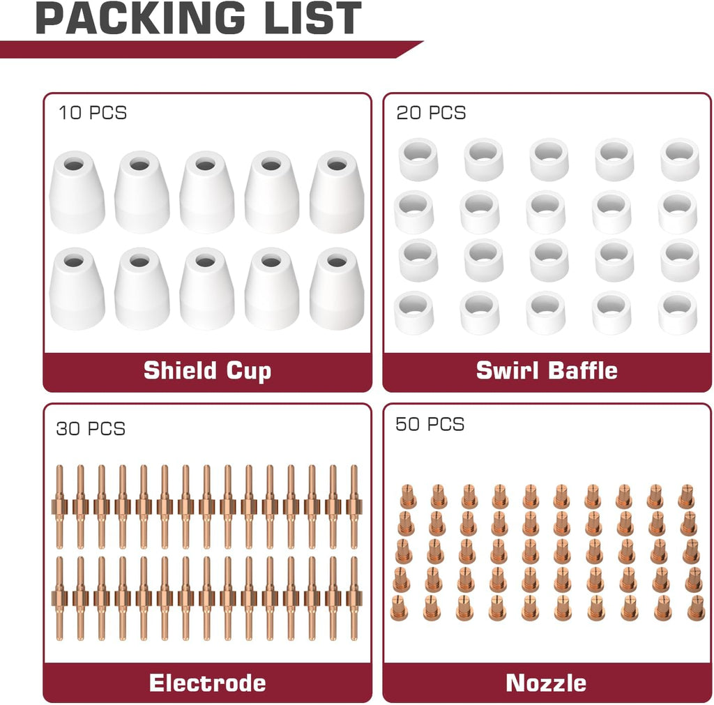 ARCCAPTAIN 110PCS PT31 Plasma Cutting Consumables