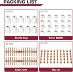 ARCCAPTAIN 110PCS PT31 Plasma Cutting Consumables