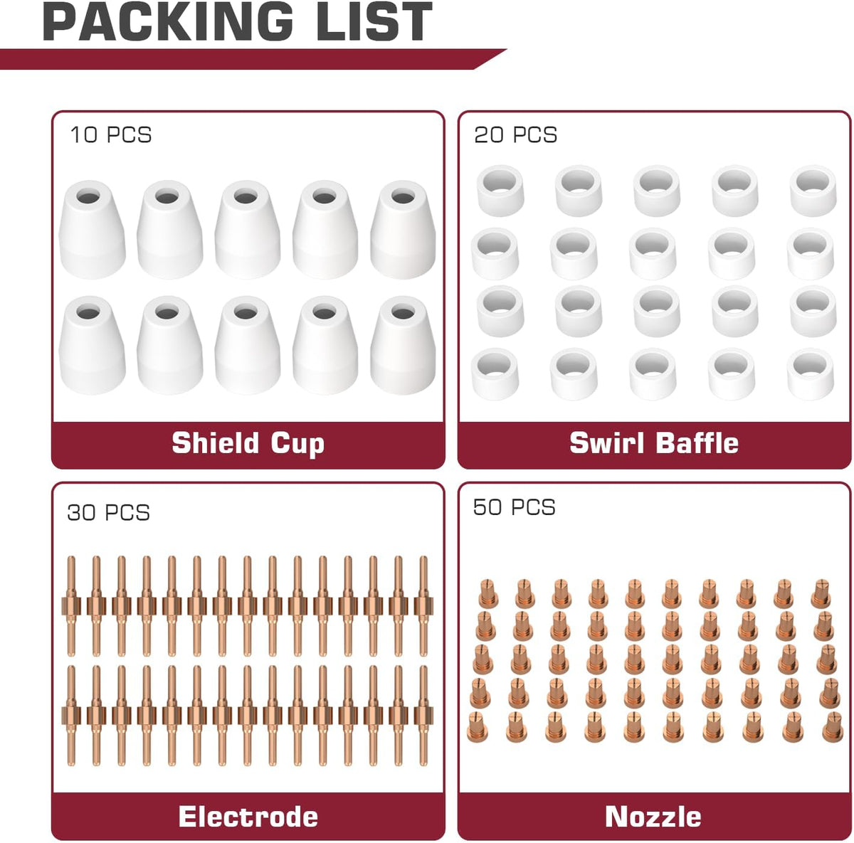 ARCCAPTAIN 110PCS PT31 Plasma Cutting Consumables
