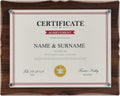 8.5x11 Brown Wavy Edge Plaque, Magnetic Certificate Frame | Document, Diploma, Award, Shatter-Resistant Plexiglass