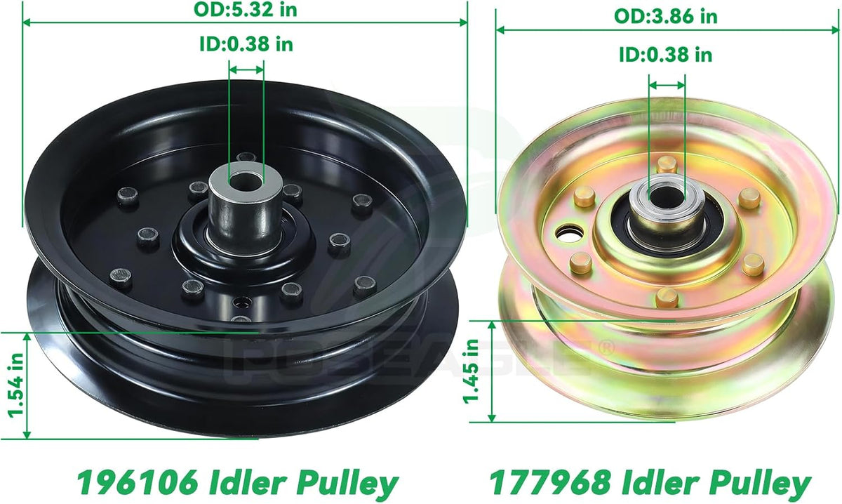 532196106 Idler Pulley with 532177968 Pulley for YTH22V46 Mowers
