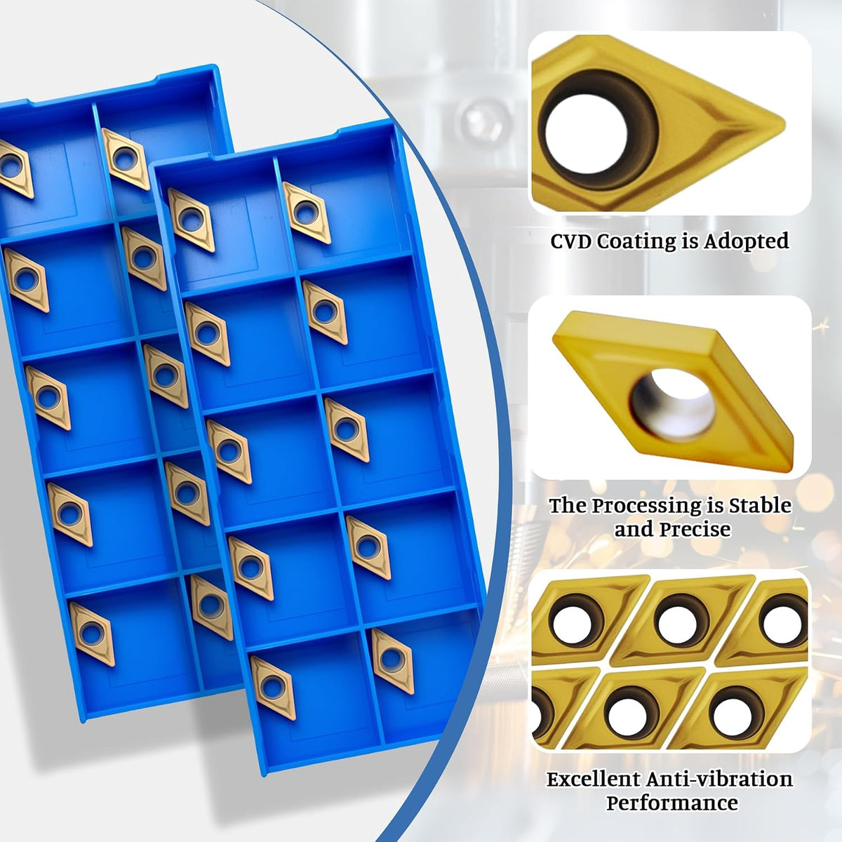 20Pcs DCMT070204 DCMT21.51 Carbide Turning Inserts