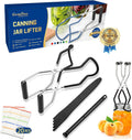 Canning Jar Lifter Tongs with Jar Lid Lifter Magnetic Lid Lifter,Canning Bubble Popper Bubble Remover and Canning