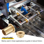 uxcell 16Pcs Flange Sleeve Bearings, 4mm Bore x 8mm OD x 4mm Length, Self-Lubricating Sintered Bronze Bushings