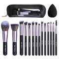 14 Pcs Makeup Brushes Set with 1 Pcs Makeup Sponge – Essential Foundation Powder Concealers, Eye Shadows, Blush