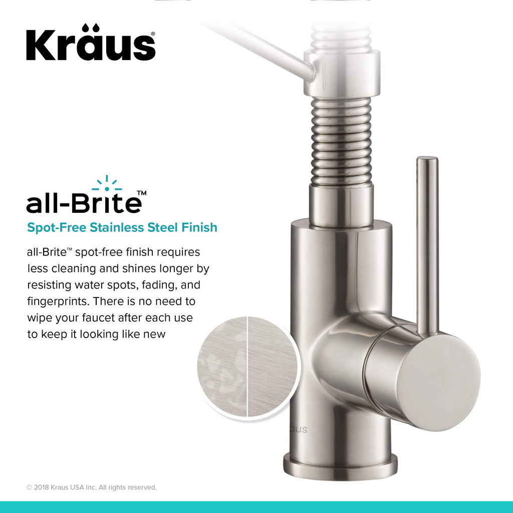 Stainless Steel Matte Black Pull Down Kitchen Faucet KPF-1610SFSMB