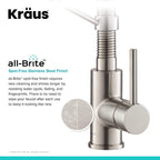 Stainless Steel Matte Black Pull Down Kitchen Faucet KPF-1610SFSMB