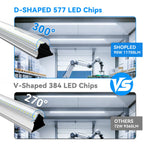 8FT LED Shop Light, 90W 11700LM Super Bright, 6000K D-Shape