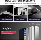 15"Beverage Refrigerator, 127Can Under Counter Refrigerator, Silver