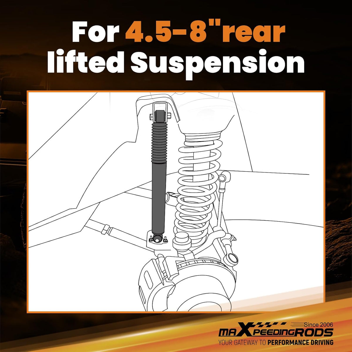 maXpeedingrods 4.5-8" Rear Shocks for Chevy Silverado/GMC Sierra 1500 07-25