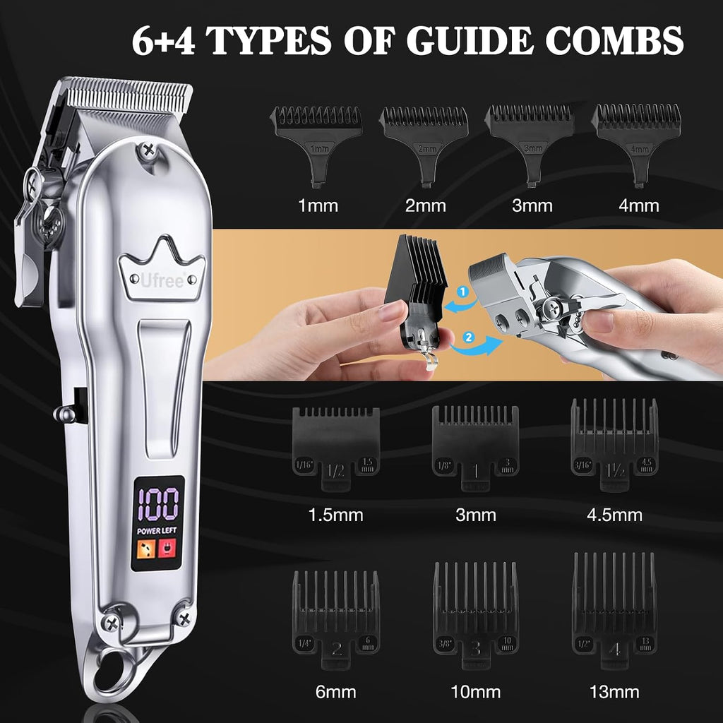 Hair Clippers for Men Professional, Barber Clippers and Trimmers Set, Cordless Hair Clippers for Hair Cutting Kit