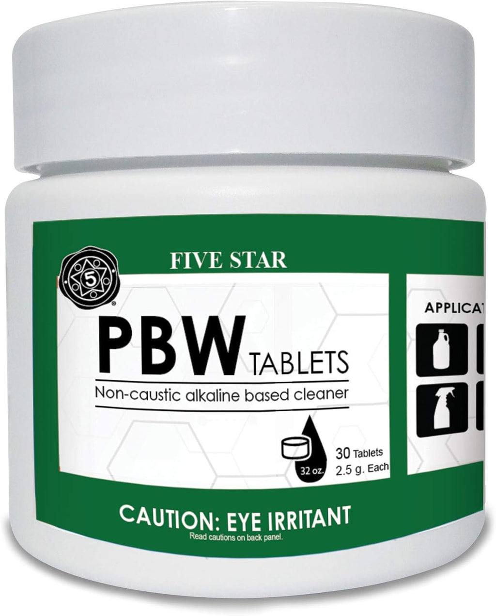 PBW Tablets - 2.5 g(1 Tablet per 32 oz. of Water) 30 ct - Bottle, Growler, Keg Cleaner