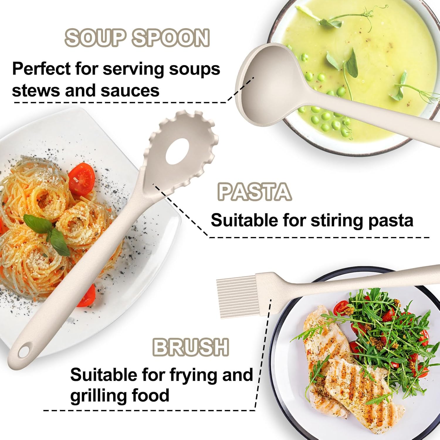 22-Piece Silicone Cooking Utensils Set，Heat Resistant & Dishwasher Safe Kitchen Tools, Black Non-Scratch Spatula Set