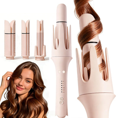 3-in-1 Automatic Curling Iron Rotating,Self Curling Hair Curler with 3 Barrel Sizes for Loose Waves, Negative Ion