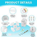 W10124096 Refrigerator Condenser Fan Motor Kit, Motor Blade and Screws