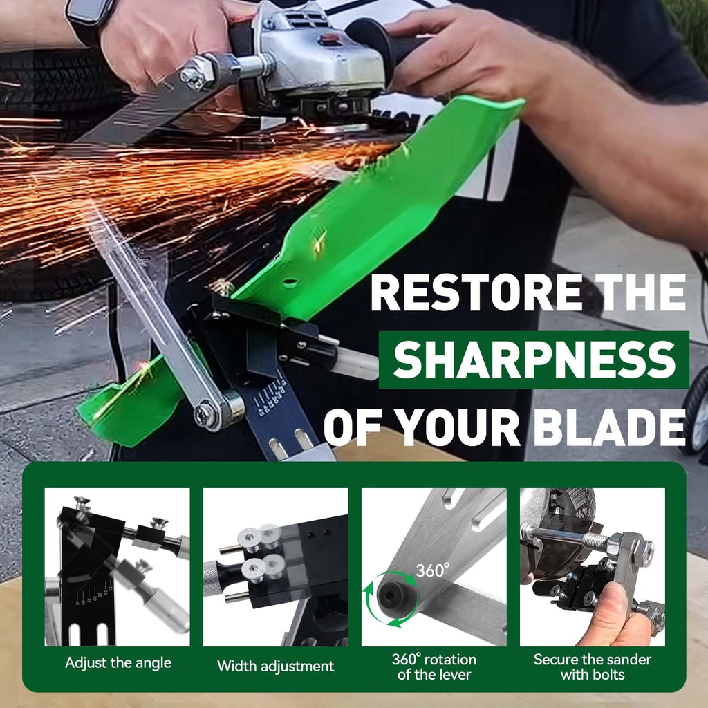 Lawn Mower Blade Sharpener, 15°-45° Adjustable Mower Blade Sharpener for Many Types of Mower Blade, Black