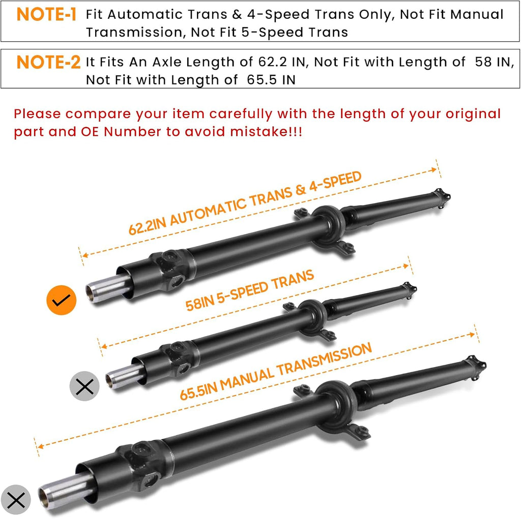 62.2" Rear Drive Shaft Assembly Fit for Subaru Outback 2005 2006 2007 2008 2009 [H4 2.5L AWD 4 Speed Automatic Trans] Complete Driveshaft Replaces 27111AG11A, 27111AG15A