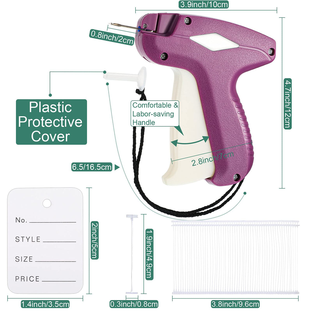 1112 Pcs 2 Price Tagging Gun for Clothing, Purple, Green