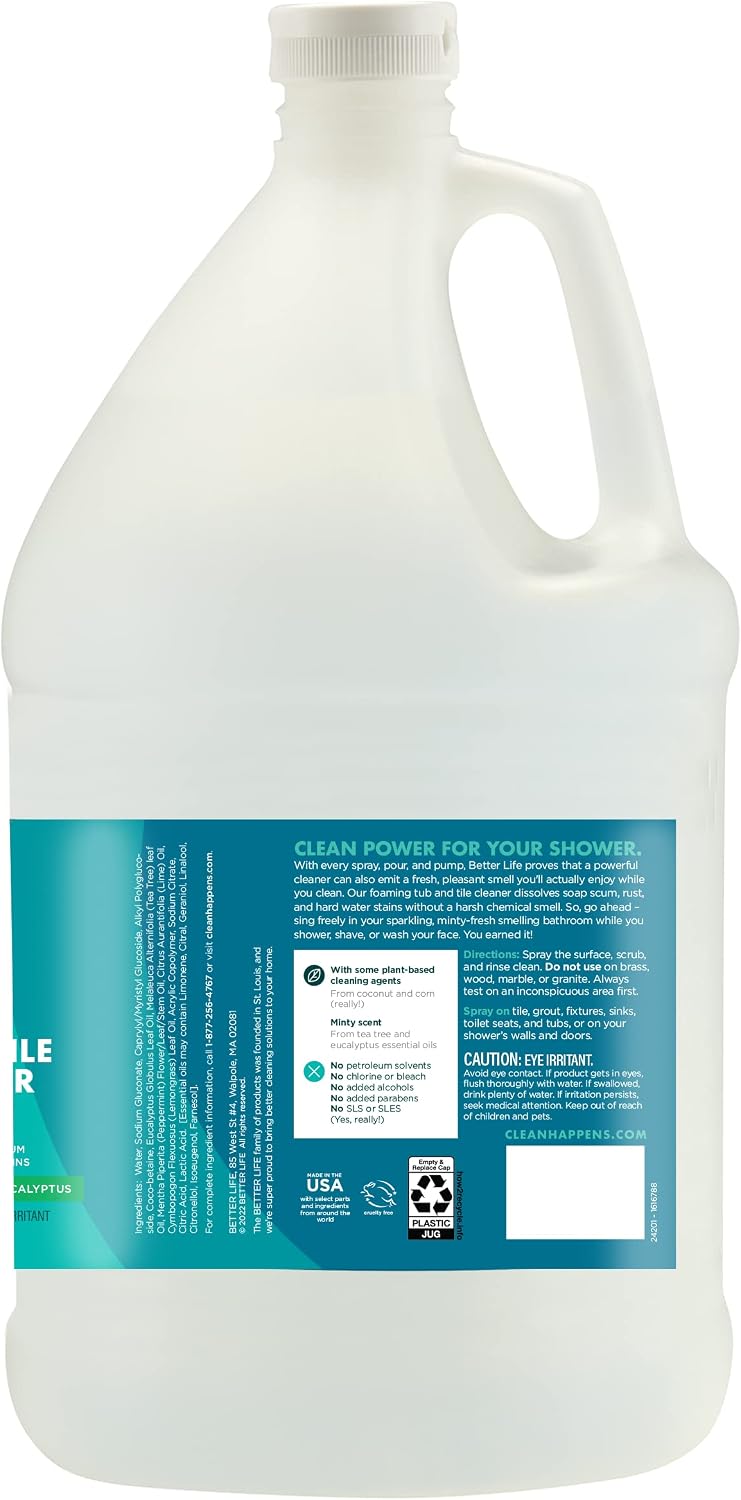 Bathroom Cleaner - Tea Tree Bathtub & Shower Cleaner Spray for Glass and Tile - Foaming Mold and Mildew Remover for